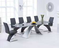 Buy The Leon 180cm Dark Grey Glass Extending Dining Table With Hampstead Z Chairs At Oak Furniture S Furniture Oak Furniture Superstore Extendable Dining Table