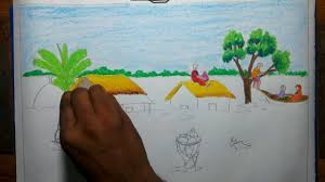 How To Draw Flood Scenery Step By Step Step By Step Drawing Drawings Pictures To Draw