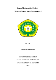 A = buyung, doni, vita, putri, b = ips, kesenian, keterampilan, olahraga, matematika, ipa, bahasa inggris, dan pelajaran yang disukai adalah relasi yang menghubungkan himpunan a ke himpunan b. Doc Relasi Dan Fungsi Dalam Matematika Diskrit Albert Christian Soewongsono Academia Edu