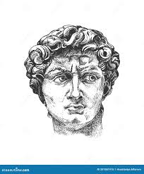 Statua Di Michelangelo Della Testa Di David Illustrazione Vettoriale