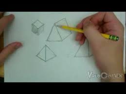 Let's now make our pyramid drawing more voluminous. Pin By Pat Ireland On Homeschool Art Prism Drawing Shapes Drawing Shape Drawing