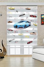 Yaris Arabalari Baskili Cocuk Odasi Zebra Perde Perde Zebra Model