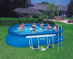 Intex Aufstellpool Oval Frame Pool Set Tuv Gs Blau 549 X 305 X 107 Cm Dieser Riesige Pool Sorgt Fur Abkuh Schwimmbader Hinterhof Swimming Pool Schwimmbader
