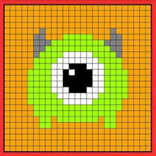 Mike Tsum Tsum Perler Bead Hama Bead Crochet Graphghan Pattern Disney Cross Stitch Patterns Disney Cross Stitch Perler Bead Disney