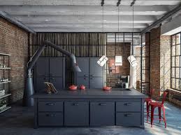 Industrial styled kitchens often feature an island in the middle of the living space. Industrial Kitchens With Alluring Style