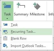 create recurring tasks project