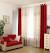 Living Room Grey Red Curtains