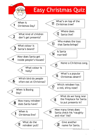 They say laughter is the best medic. Quiz Easy Xmas Quiz English Esl Worksheets For Distance Learning And Physical Classrooms