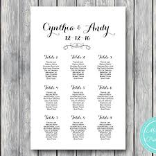 Custom Wedding Seating Chart Printable Tg08