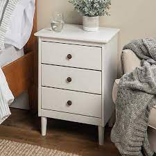 Furniture storage wood bedroom night stand bedside end table w/ 1 drawer. White 3 Drawer Wood Nightstand Kirklands