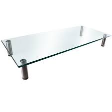 Glass computer monitor stand when installed in your offices or homes offer an organized look, and help to efficiently utilize the available space. Monoprice Multimedia Riser Desktop Monitor Stand Medium 25 6 X 11 0 Inches Clear Glass Workstream Collection Target
