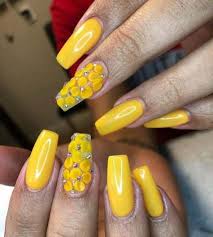 Yellow And Black Acrylic Nail Designs 34 Trendy Nails Acrylic Yellow Black Girl Yellow Nails Trendy Nails Red And Gold Nails