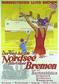 Original Nordsee Plakat Poster 1927 Vintage Travel Posters Ship Poster Passenger Ship