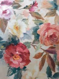 Thevenon rideau fleurs d'amandier fond bleu ciel. Tissu Imprime Roses Anglaises X 10 Cm Cazamea