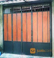 36 model desain pagar kayu minimalis modern ideas fence design gate design wood fence design pagar minimalis kombinasi kayu konstruksi dan taman. Pintu Pagar Besi Kombinasi Woodplank Motif Kayu Jl 018 Kab Gianyar Jualo