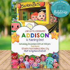 Creating your design takes just a few clicks and it's super easy to translate your birthday party invitation into a. Editable Cocomelon Party Invitation Instant Download Bobotemp