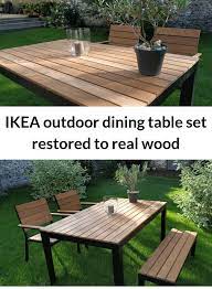 Ikea Outdoor Dining Table Set Gets Real Wood Ikea Hackers Outdoor Dining Table Setting Outdoor Dining Table Ikea Outdoor