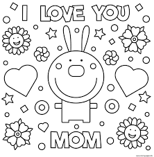 Pages to color for girls and boys, printable activities for kids, as well as educational worksheets. Mothers Day Rabbit I Love You Mom Coloring Pages Printable Coloring Home