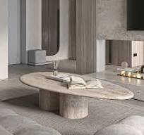 OEM ODM Table basse ovale de style italien moderne et nordique en pierre de  marbre naturel pour meubles de salon