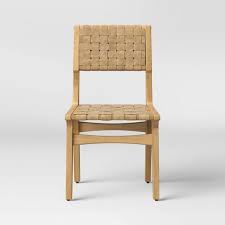 Ceylon Woven And Wood Dining Chair Brown And Natural Opalhouse Dining Chairs Wood Dining Chairs Wooden Dining Chairs