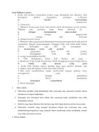 Mengukur baik buruknya suatu t… Soal Pilihan Ganda Etika Profesi