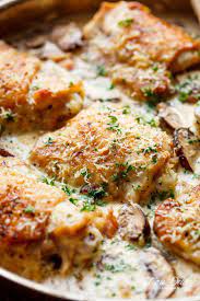 A Thick And Lightened Up Creamy Parmesan Herb Chicken Mushroom Is Your New Favourite Dinner Recipe Mushroom Chicken Stuffed Mushrooms Favorite Recipes Dinner