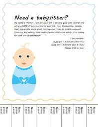 Cute Baby Tear Off Babysitting Flyer Babysitting Flyers Babysitter Babysitting
