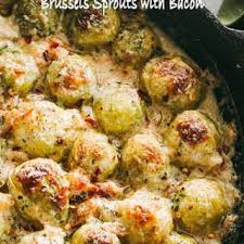 Creamy Cheesy Brussels Sprouts With Bacon With Brussels Sprouts Bacon Half And Half Dijon Mustard Grat Sprout Recipes Brussels Sprouts Recipe Bacon Recipes