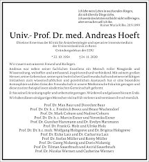 Sehen sie sich die ganze anzeige an Traueranzeigen Von Andreas Hoeft Frankfurter Allgemeine Lebenswege
