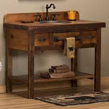 We'd like to build a custom vanity with the wood we reclaimed from our renovation. Reclaimed Barnwood Open Vanity For Rustic Bathrooms