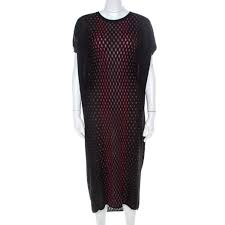 Seriously comfortable nightwear for the whole family. M Missoni Black Patterned Dobby Knit Oversized Dress Xs M Missoni Tlc