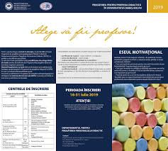 Rezultatele inițiale la admiterea nivel licență au fost publicate astăzi, 17 septembrie 2019, ora 13.00. Programul De Formare PsihopedagogicÄ Nivelul I Modulul Pedagogic Pentru Cariera DidacticÄ Facultatea De MatematicÄ Èi InformaticÄ