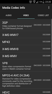 Additionally, it also contains some acm/vfw codecs that can be used by video encoding/editing applications. Media Codec Info For Android Apk Download