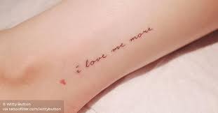 Similar to the crying moon, a grim moon evokes feelings of sadness. I Love Me More Tattoo On The Ankle