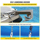 VEVOR Bruce Claw Anchor 22 lb Boat Anchor, Galvanized Steel Boat ...