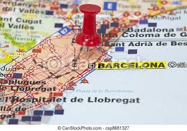 Get directions, maps, and traffic for barcelona, catalunya. Map Of Barcelona Pin Marking The City Of Barcelona Spain Canstock