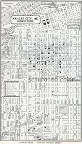 Kansas City Missouri Mo Map Vintage 1950s Original Heart Of Kansas City Wonderful Old Landmarks Details Kansas City Missouri Kansas City Kansas City Map