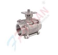 PASLANMAZ KÜRESEL VANA 1 1/2" DİŞLİ TEPE FLANŞLI 3 PARÇALI