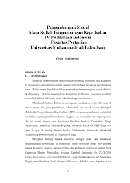 Contoh soal mata kuliah pengembangan kepribadian. Pdf Pengembangan Modul Mata Kuliah Pengembangan Kepribadian Mpk Bahasa Indonesia Fakultas Pertanian Universitas Muhammadiyah Palembang