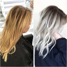 Before After Habitsalon Btconeshot Transformations16 Btconeshot Ombre16 Platinum Blonde Hair Hair Styles Champagne Blonde Hair