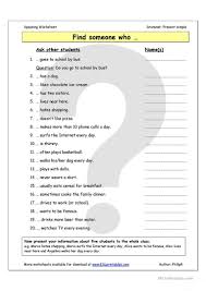Find Someone Who Present Simple Questions 1 English Esl Worksheets In 2020 This Or That Questions Learn English Find Someone Who