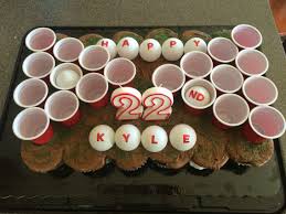 Cute Cupcake Ideas For Boyfriend Birthday Beer Pong Birthday Cup Cakes So Cute I Bought A Tray Of Yummy Cup Cakes From The Store Moved The 22nd Birthday Cakes 21st Birthday Decorations 21st Birthday