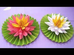 Diy How To Make Most Beautiful Origami Lotus X2f Water Lily With Paper Youtube Easy Paper Crafts Paper Lotus Paper Flowers