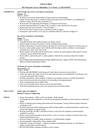 quality control engineer resume samples