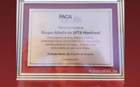 Reconocimiento al “grupo alfalfa” del INTA Manfredi