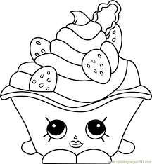 Strawberries And Cream Shopkins Coloring Page Shopkins Colouring Pages Cute Coloring Pages Kids Colouring Printables