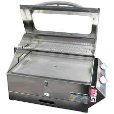 Kiwi sizzler stainless steel portable marine bbq with glass window. Sizzler Deluxe 2 Low Lid 2 Burner Caravan Marine Barbecues
