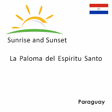 Check spelling or type a new query. Sunrise And Sunset Times In La Paloma Del Espiritu Santo Paraguay