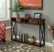Convenience Concepts Tucson Deluxe 2 Tier Console Table Weathered Gray Black Console Table Convenience Concepts Narrow Console Table