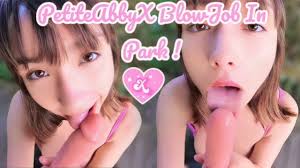 PetiteAbbyX is caught sucking in a park